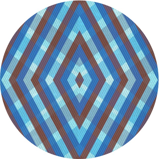 Ahgly Company Tapis d'Intérieur Ronds Transitionnels Lavables à la Machine, Bleu Midi, 5 Pieds Rond