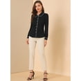 thumbnail image 3 of INSPIRE CHIC Women's Peter Pan Collar Work Blouse Puff Sleeve Button Down Shirt, 3 of 6