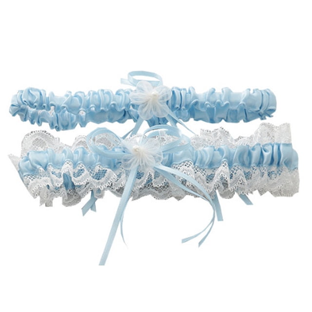 Wedding Bridal Legs Garter Set Bridal Garters Lace Belt Blue