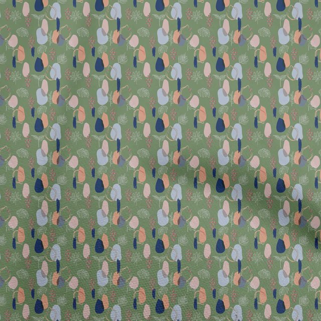 oneOone Cotton Poplin Olive Green Fabric Tropical Sewing Craft Projects Fabric Prints By Yard 56 Inch Wide