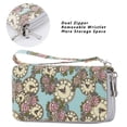 thumbnail image 2 of Womens Double Zipper Wallet Clutch Purse Cellphone Long Wallet with Removable Wristlet, 2 of 6