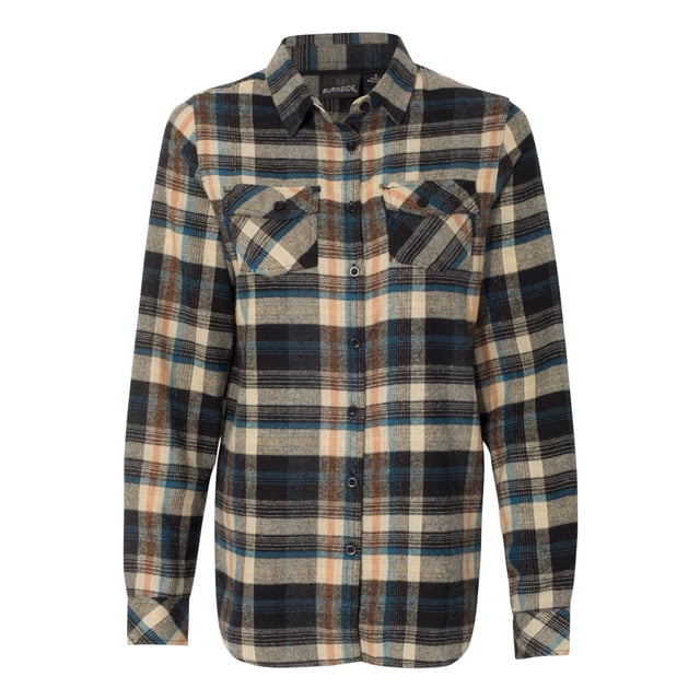 Chemise en Flanelle à Manches Longues pour Femmes, 2TG, Kaki Foncé