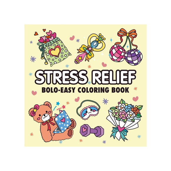 Binwennn Livre de Coloriage Dessin Animé pour Enfants Activité Mignonne pour la Détente Couleur Animaux Adorables Fleurs et Objets Familiaux Relaxation Anti-Stress avec Illustrations Ensemble de Peinture 52 Pages pour Adultes Pâques
