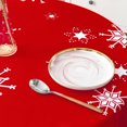thumbnail image 4 of Christmas Decorations Table Cloth Round 60 Inch Red White Tablecloth - Snowflake Printed Waterproof Tablecloth Decorative for Holiday Party Dinner, 4 of 6