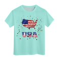 thumbnail image 1 of TZEWGL Tops For Newborn Short Sleeved Independence Day Printed Crewneck Blouse For Newborns size 12-13T, 1 of 4