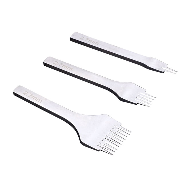 DIY Leather Tools Set Stainless Steel 2/5/10 chisel chisel leather Prong Flat Leather Chisel Hole Piercing Punching Tool Kit