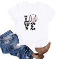 thumbnail image 1 of Aboser T-Shirts Graphiques de Baseball Love pour Femmes 2024 Été Col Rond T-Shirts Baseball Cadeaux de la Fête des Mothers Hauts Amples à Manches Courtes, 1 of 3