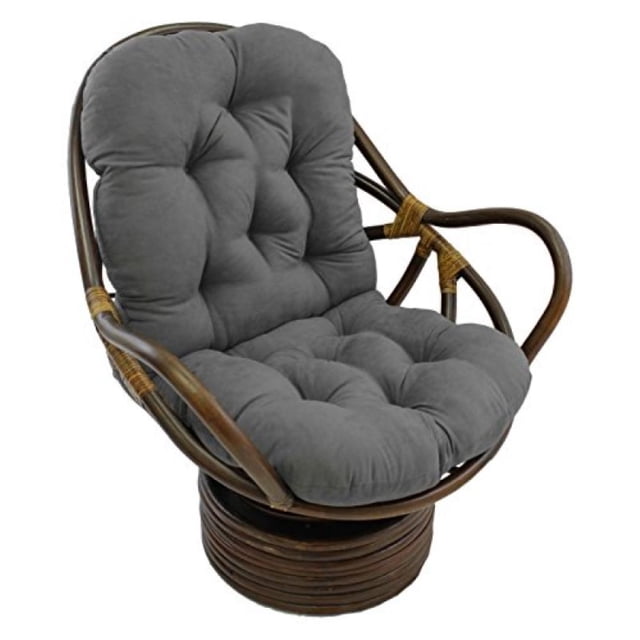 Blazing Needles Coussin Pivotant à Bascule en Microsuède Uni de 48 Po sur 24 Po, Gris, avec design Capitonné et Tissu Microsuède Doux de Qualité Supérieure. Convient comme Coussin de Chaise pour Plus de Confort. Coussin Seulement; Cadre Non Inclus.
