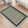 thumbnail image 5 of Casavani Hallway Kitchen Runner Rug Cotton Handblock Printed Black Rug Home Decor Kilim 4x15 feet, 5 of 5