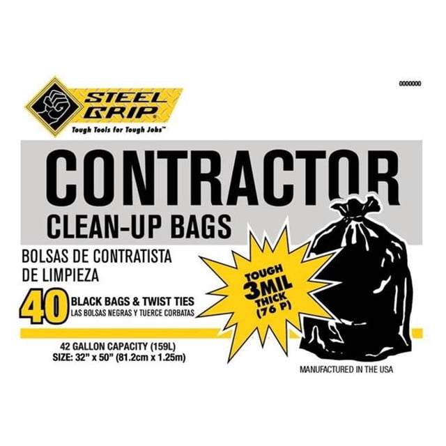Poly Pak Industries 6044649 Sac d'Entrepreneur de 42 gal, Lot de 40