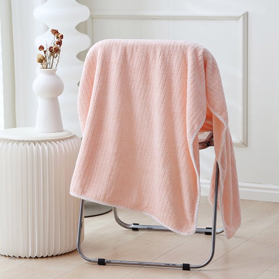 Yeciiwht 1pc Velvet Bath Towel Towel for Adult Daily Use At Home Absorbent Dry Hair Towel That Does Not Hair Beach Towel Strip Patterned Bath Towel