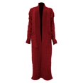 thumbnail image 4 of Comdrip Long Cardigans for Women! Long Cardigans for Women Open Front Cable Knit Cardigan Open Front Oversized Draped Sweater Outerwear Fall Cardigans for Women Wine S, 4 of 4