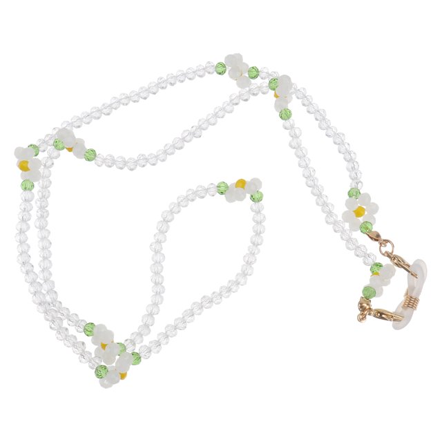 1PC Mask Anti-lost Hanging Chain Fresh Crystal Beads Eyeglasses Chain (White)