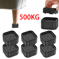 thumbnail image 4 of 8 Pcs Furniture Risers Heavy Duty Bed Chair Table Heightening Foot Pad Non-Slip Floor Furniture, 4 of 7