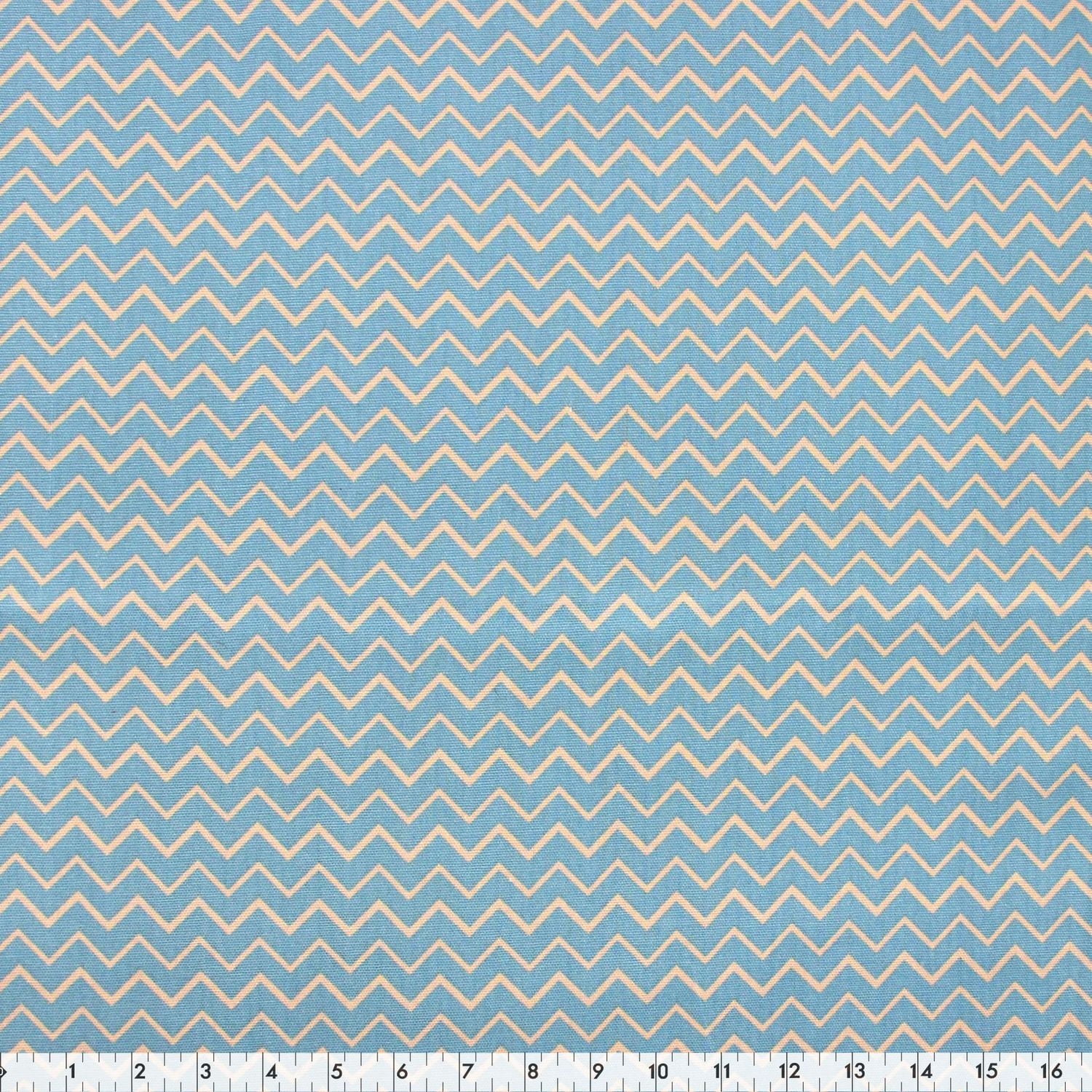 FABRIC CREATIONS coton Canvas Pre-Cut Fabric, bleu Zigzag