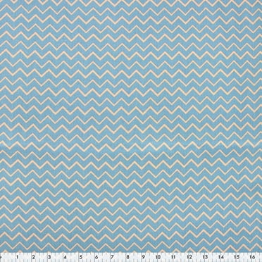 FABRIC CREATIONS Cotton Canvas Pre-Cut Fabric, Blue Zigzag