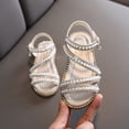 thumbnail image 2 of REDARER Girls Sandals Pearl Open Toe Princess Shoes Performance Shoes,Size 5-5.5 Years, 2 of 6
