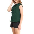 thumbnail image 4 of INSPIRE CHIC Women's Tie Neck Cap Sleeve Button Down Ruffle Summer Shirts, 4 of 6