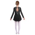 thumbnail image 4 of Miaeowve Kids Girls Figure Skating Dress Rhinestone Mesh Irregular Ballet Dan Dress Performance Dancewear Black 16, 4 of 7