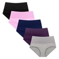 thumbnail image 1 of Plebaso Lot de 5 Culottes en Coton pour Femmes, Taille Haute, Extensibles, Culottes Couvrantes pour Dames, Tailles TP-6TG, 1 of 4