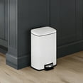 thumbnail image 2 of Innovaze 1.3 Gal./5 Liter Small Trash Can with Lid, Rectangular Step Trash Can for Bathroom & Office, White, 2 of 7