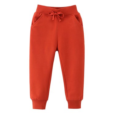 Zwiiyzr Toddler Kids Sport Casual Sweatpants Jogger Pants with Adjustable Drawstring for Boys Or Girls 1-7Y Orange