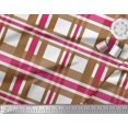 thumbnail image 2 of Soimoi Pink Moss Georgette Fabric Gingham Check Fabric Prints By Yard 42 Inch Wide, 2 of 5