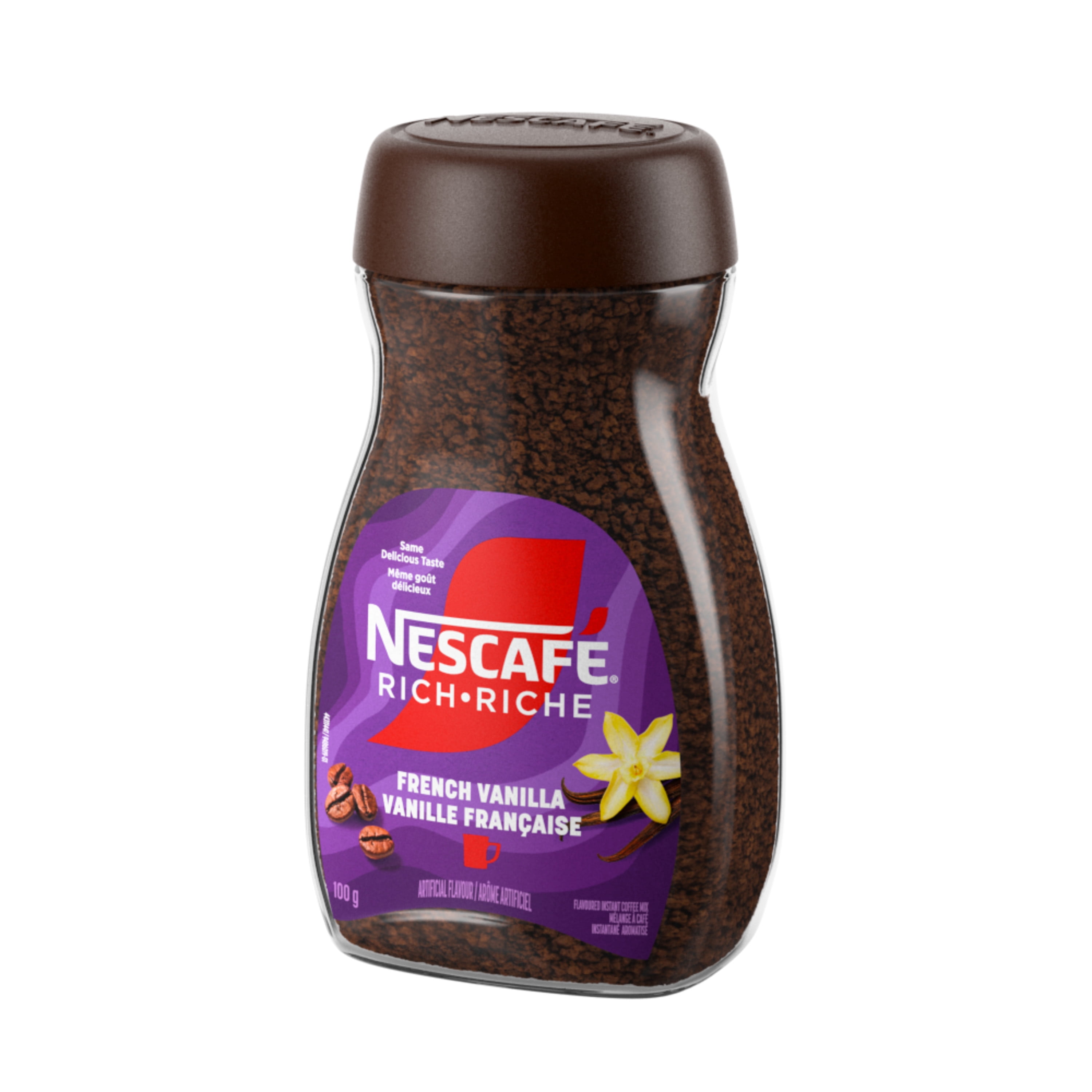 NESCAFE Mélange à café instantané riche aromatisé à la vanille française