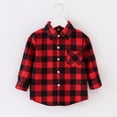 thumbnail image 2 of 2 Pack(Red 1PCS & Green 1PCS) Multipack Flannel Jacket Plaid Long Sleeve Lapel Button Tops Down Shacket Shirt Top Coat Outwear, 2 of 4