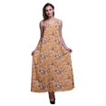 thumbnail image 1 of Bimba Robe Longue Maxi de Soirée pour Femmes en Rayonne à Imprimé Floral, Dos Nu, Bretelles Spaghetti - XX-Grand, 1 of 4
