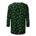 thumbnail image 5 of Mceream T-Shirt à Manches 3/4 pour la Saint-Patrick, Hauts pour Femmes, Printemps, Col Rond, T-Shirts Décontractés, Blouses à Imprimé Floral, T-Shirts Graphiques, Tenues d'Été, Hauts Bohèmes, Grande Taille, Chemises à Imprimé Trèfle, TTTTG, 5 of 5