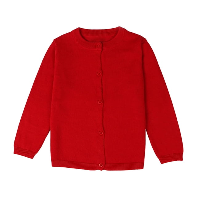 WEAIXIMIUNG Ensemble de Chandail pour Tout-Petits Filles Bébé Enfants Filles Cardigan Manches Longues Enfant Chandail Boutonné Fille Col Rond Cardigans Chandail