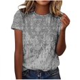 thumbnail image 2 of Meichang Chemises Grande Taille pour Femmes Chic Décontracté Chemise Basique Mode d'Été T-Shirt Imprimé Hauts Décontractés T-Shirt à Manches Courtes Ample Col Ras du Cou Chandail T-Shirts, 2 of 4