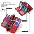 thumbnail image 3 of Compatible Galaxy S8 Wallet Case Flip Wallet Magnetic Detachable 2-in-1 Leather Card Holder (with 13 Card Slots) Kickstand Multifunctional Cross Body Wallet Phone case, 3 of 8