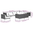 thumbnail image 5 of vidaXL 9 Piece Garden Lounge Set with Cushions Poly Rattan Dark Grey, 5 of 5