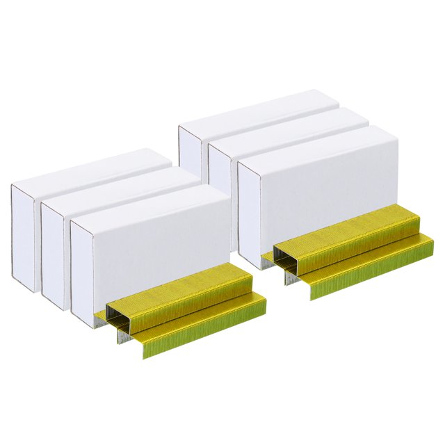 Unique Bargains Staples for Stapler, 6 Pack(1000Pcs Staples Per Pack) 26/6 Standard 1/4 Inch Length Staples Jam Free Yellow