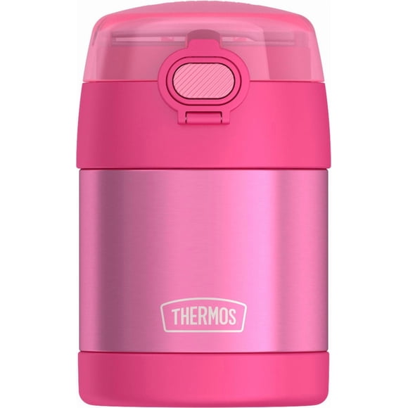Thermos Stainless Steel Vacuum Insulated FUNtainer Food Jar with Snack Top, 295ml, Pink, Back to School Supplies