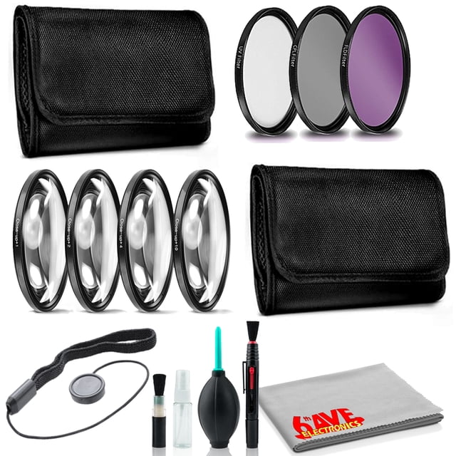 Kit de Filtre 62mm avec Lentille Gros Plan, Kit de Nettoyage, et Plus