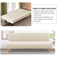 thumbnail image 4 of Armless Futon Cover Stretch Sofa Bed Slipcover Protector Elastic Feature Rich Textured High Spandex Small Checks Jacquard Fabric Futon Cover, Machine Washable, 4 of 7