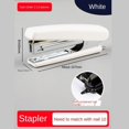thumbnail image 2 of Stapler, Desktop Staplers Office Stapler, White-No.10 Needle Binding Machine Portable Nail Lifting Device, 2 of 5