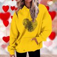 thumbnail image 2 of Plebaso Sweat-Shirts à Capuche pour Femmes, Cordon de Serrage, Cœur, Imprimé, Manches Longues, Décontracté, 2 of 4