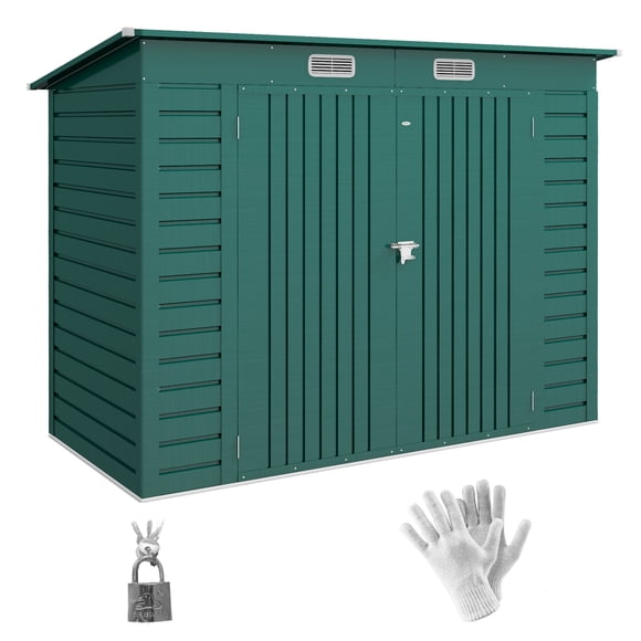 Outsunny 8 x 4FT Metal Garden Storage Shed with 2 Vents, Green