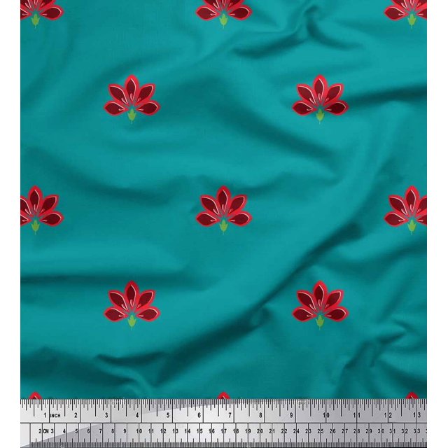Soimoi Poly Georgette Fabric Artistic Floral Fabric Prints By Yard 42 Inch Wide