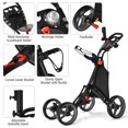 thumbnail image 3 of Goplus Chariot de Golf Pliant à 4 Roues avec Sac, Tableau d'Affichage, Poignée Ajustable, Gris, 3 of 10