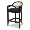 thumbnail image 1 of Americana 27" Cane Back Counter-Height Bar Stool Natural Black Linen, 1 of 10