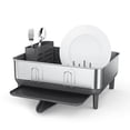 thumbnail image 1 of Simplehuman Compact Kitchen Dish Drying Rack, Fingerprint-Proof Stainless Steel Frame, Grey Plastic, 1 of 7