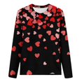 thumbnail image 4 of T-shirts de Saint-Valentin pour Femmes, Chandail en Molleton à Col Rond avec Cœur d'Amour, Chandail Mignon Gnome, Hauts, Tenues, Vêtements, Mode pour Dames, Col Rond, Manches Longues, T-Shirt Imprimé Saint-Valentin, 4 of 4