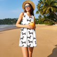 thumbnail image 3 of Xecao Teckel Chiot pour Robes d'Été pour Femmes Robes Décontractées de Plage Sans Manches T-Shirt Robe Évasée avec Poches, 3 of 7