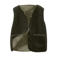 thumbnail image 1 of FAIWAD Womens Fleece Vest Fall Winter Warm Sleeveless Button Down Waistcoat Solid Color Loose Vest Coat, 1 of 7