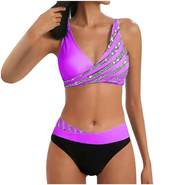 Bikini Sets for Women Plus Size Halter Swimsuits Two Piece Bathing Suit